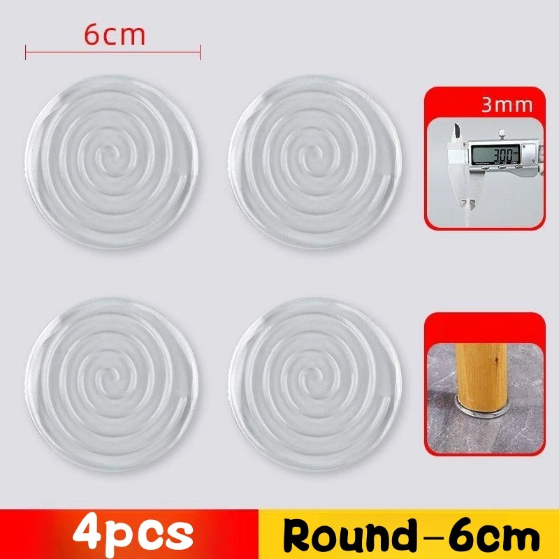 4Pcs Anti Vibration Pads for Washing Machine Chair Leg Protectors Non-slip Mat Mute Silicone Stickers Sofa Furniture Feet Cover