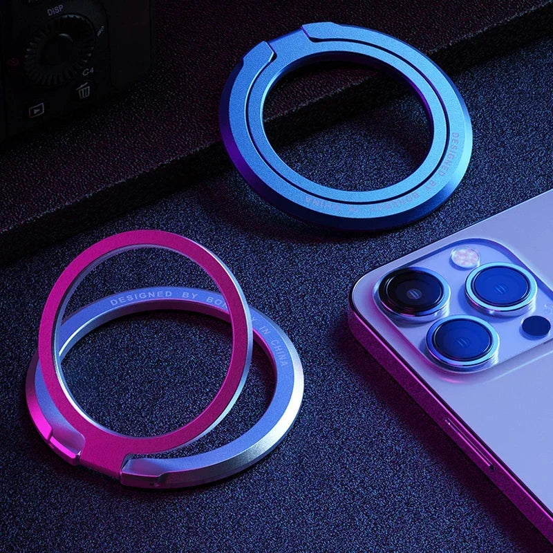 Magnetic Ring Phone Holder For MagSafe Portable Mobile Phone Magnet Foldable Bracket Removable Grip Stand for iPhone Support