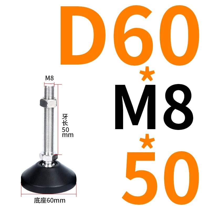 4pcs Adjustable Lathe Leg Thread Type Adjustable Levelling Feet Swivel Base Articulating Leveling legs Furniture Glide Pad