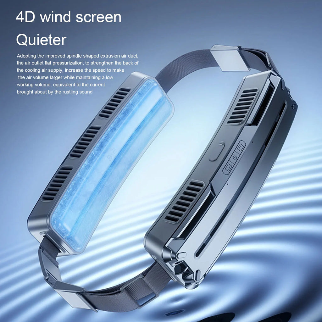 New ice belt fan Smart Portable Hanging Waist Fan Mini Usb Cooling Ice Outdoor Sport Fan Portable Small Fan Summer Cooler