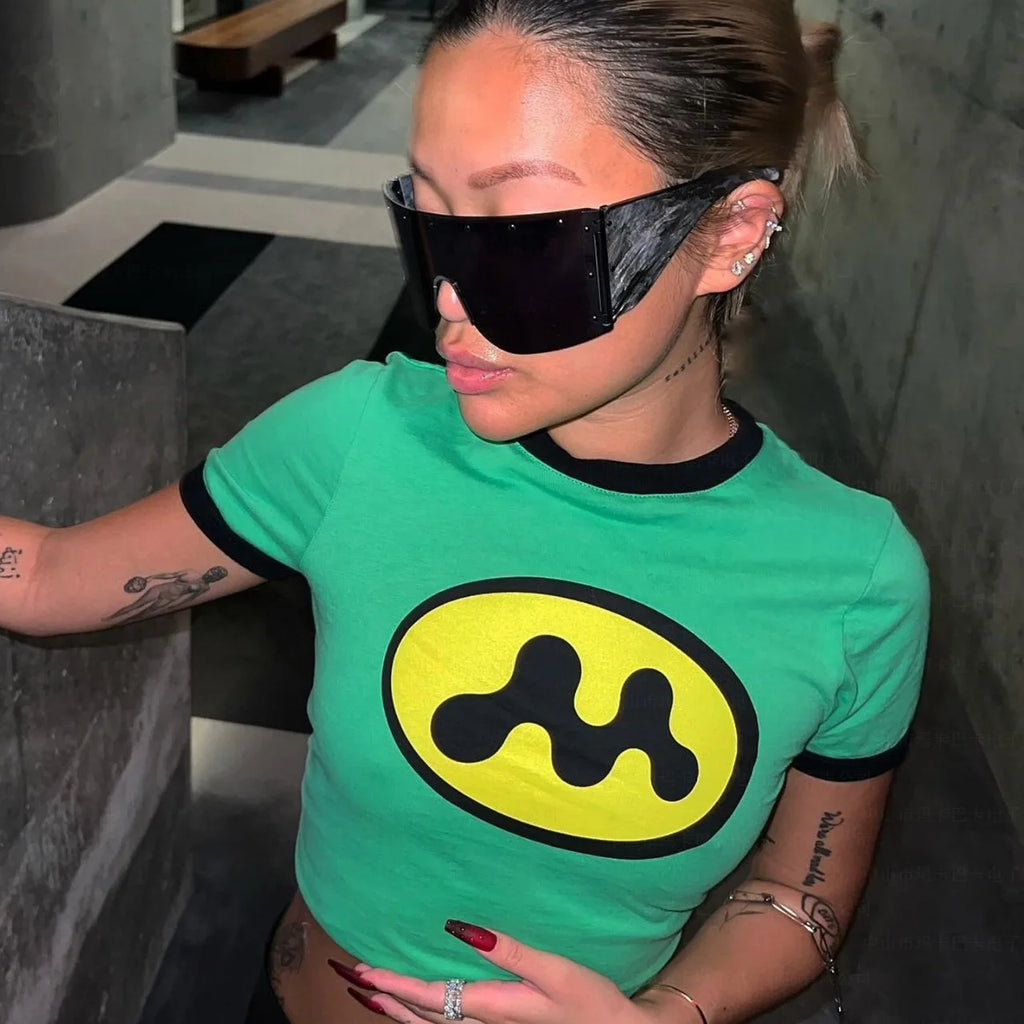 90s Vintage Gothic T-shirt Y2k Goth Crop Top