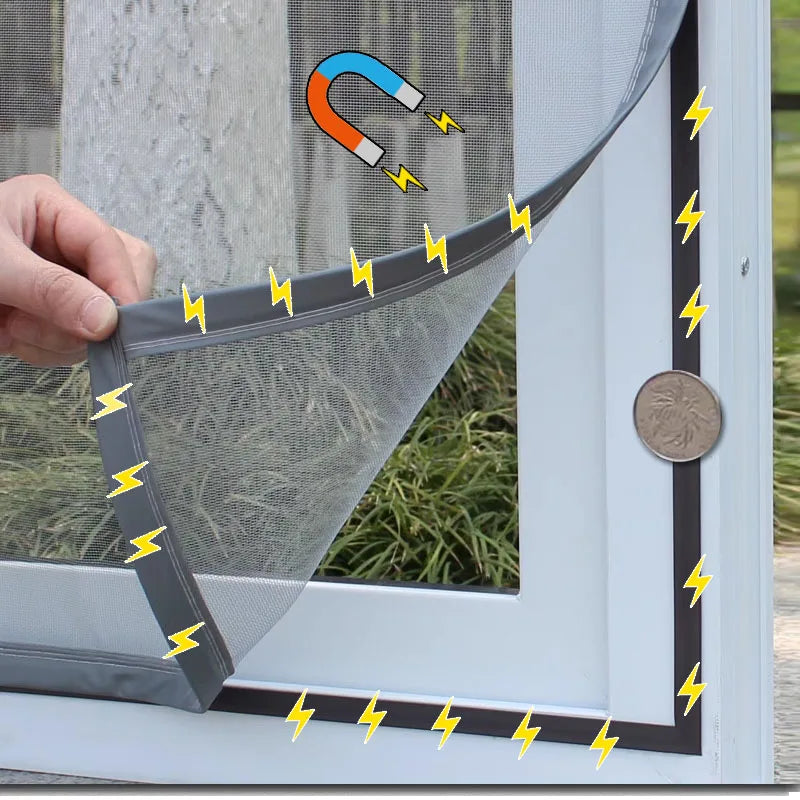 2024 New type of magnetic mosquito net, magic self-adhesive mosquito screen window,thmagnetic screen door,summer invisible mesh