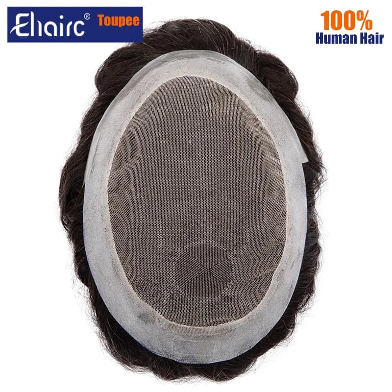 Australia Sale --Male Hair Prosthesis Men's Wig Lace and PU Breathable Toupee Men 6" Wigs For Men Natural Hairline Men's Wigs