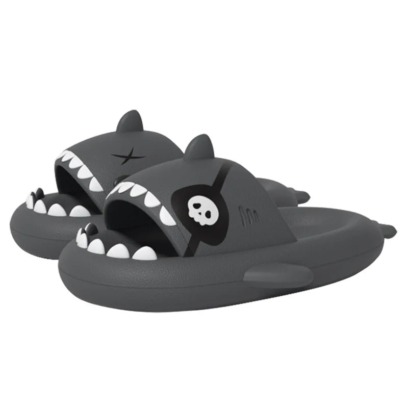 Goosecret Women Pirate Shark Sandals Non-Slips Slides Outdoor Cozy Beach Shoes Thick Sole Home Sandals Men Soft Bottom Slippers