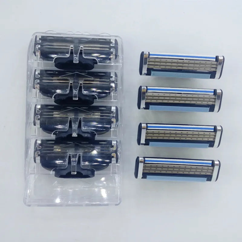High quality replacement general purpose handle 3 layer blade razor head New Design Three layer dual color men's razor head