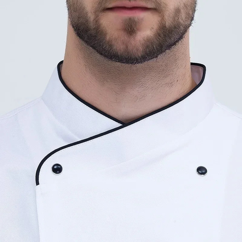 Classic Cook Shirt Chef Coat Jacket Short Sleeve Restaurant Cook Clothes Baker Uniform