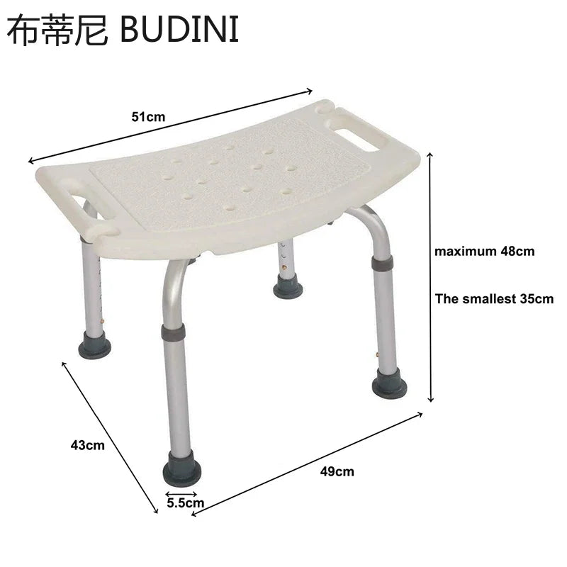 Bathroom Environment Product Non-slip Bath Chair 6 Gears Height Adjustable Elderly Bath Tub Shower Chair Bench Stool Seat Safe