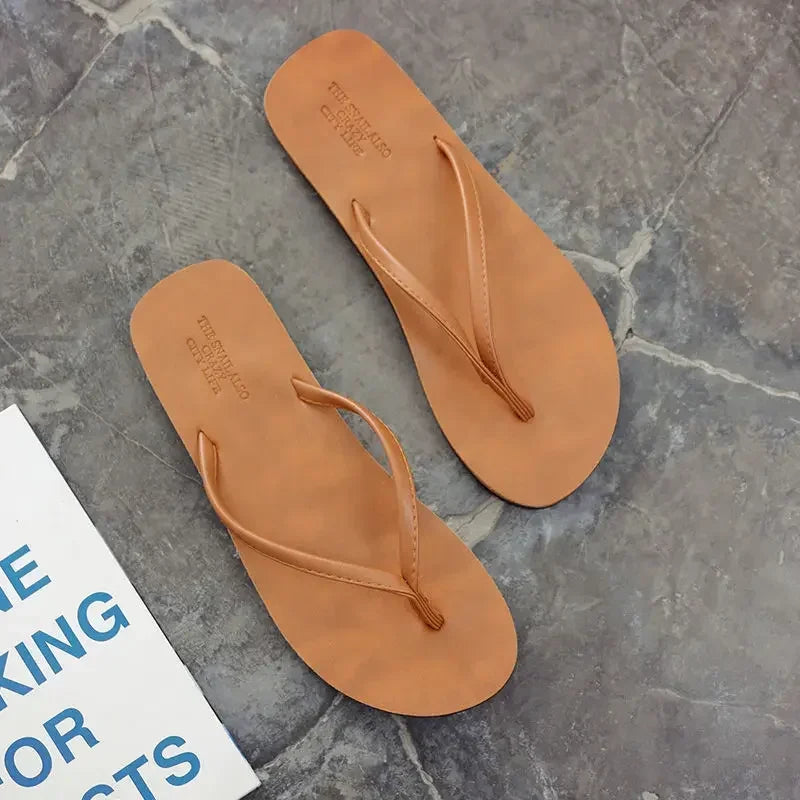 Fashion New Summer Non Slip Comfortable EVA Sole Soft Slippers Men's Flip Flops for Beach Daily 2025 Lovers Slipper Shoes Home