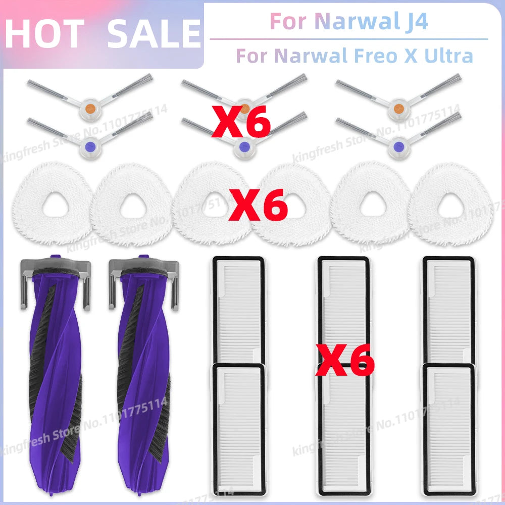 Fit For 나르월 Narwal Freo X Ultra, Narwal J4 / Lite Vacuum 나르왈 프레오 X 울트라 Parts Accessories Roller Side Brush Cover Dus