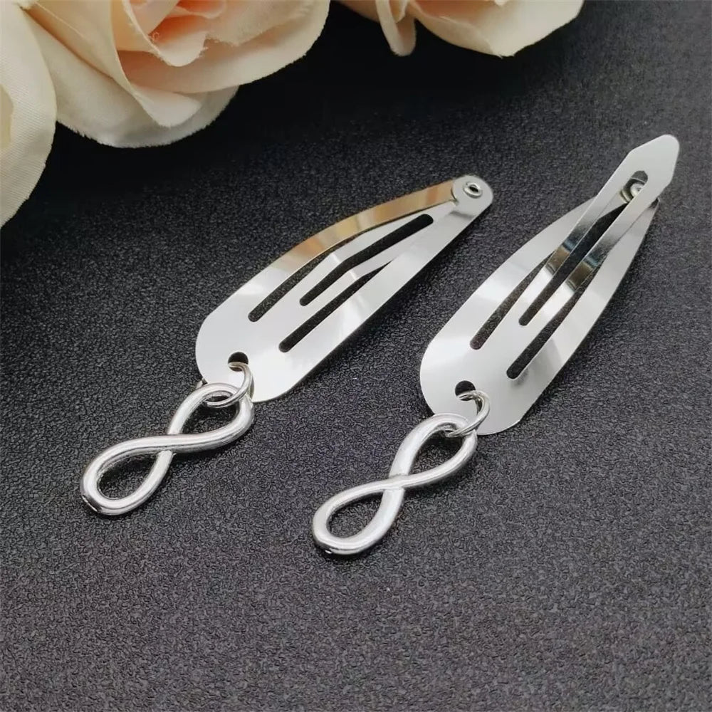 Fashion Metal Geometry Pendant Hair Clip Women's Love Butterfly Star Headwear Punk Girls' Hair Accessories Charm Jewelry Gift
