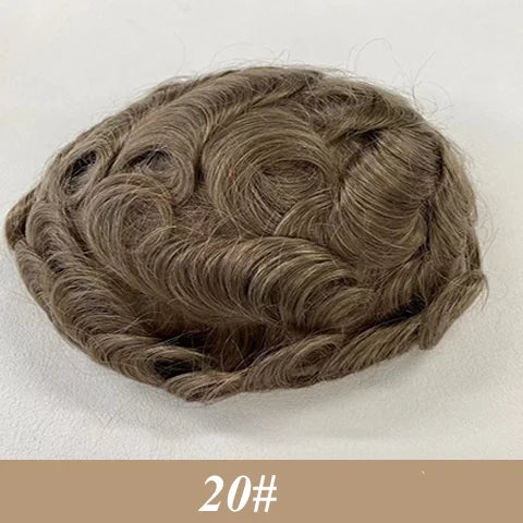 Permier Male Hair Prosthesis Ultra-Thin 0.03mm Skin Wigs for men 6" Men's capillary prothesis Toupee 100% Human Hair Men's Wig