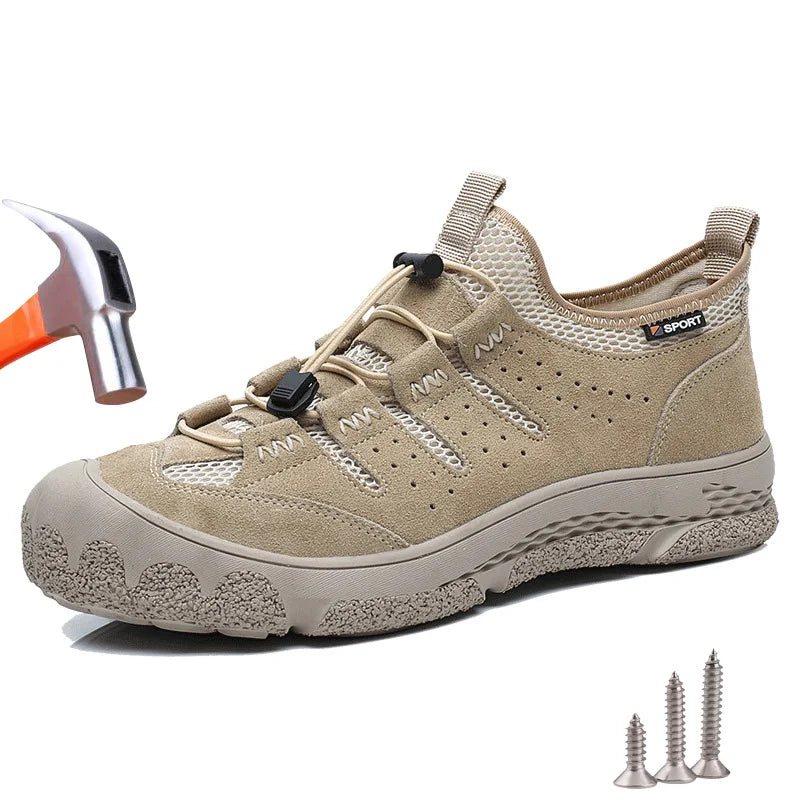 Work Safety Shoes Men Breathable Steel Toe Shoes Women Indestructible Work Sneakers Lightweight Protective Safety Boots