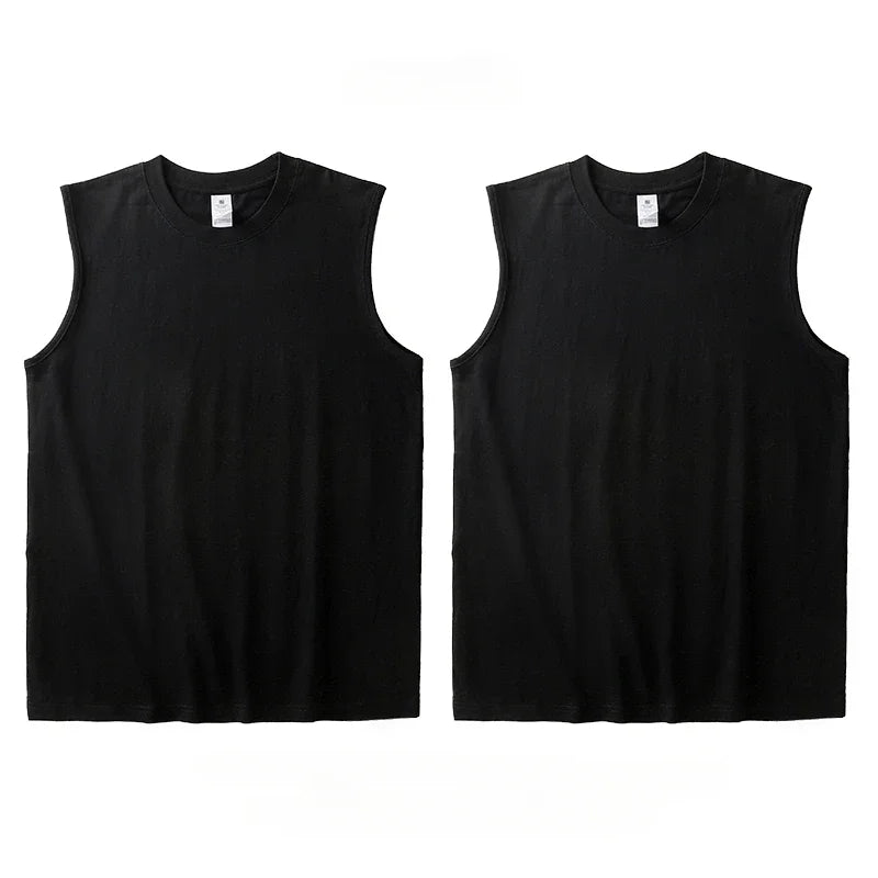 Cotton Vest Men's Tank Top 2pcs White