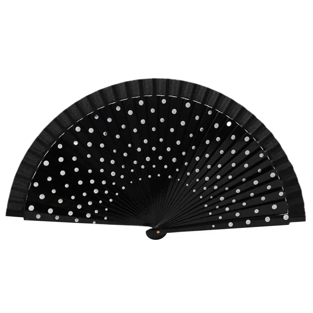 Dot Print Spanish Folding Fan Double-sided