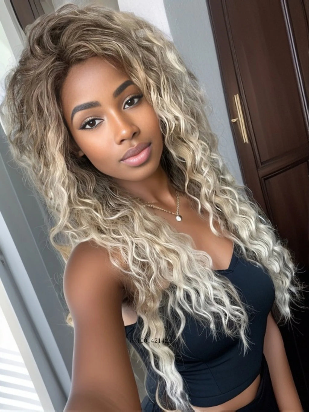 Ash Blonde Curly Wig 26" - Synthetic