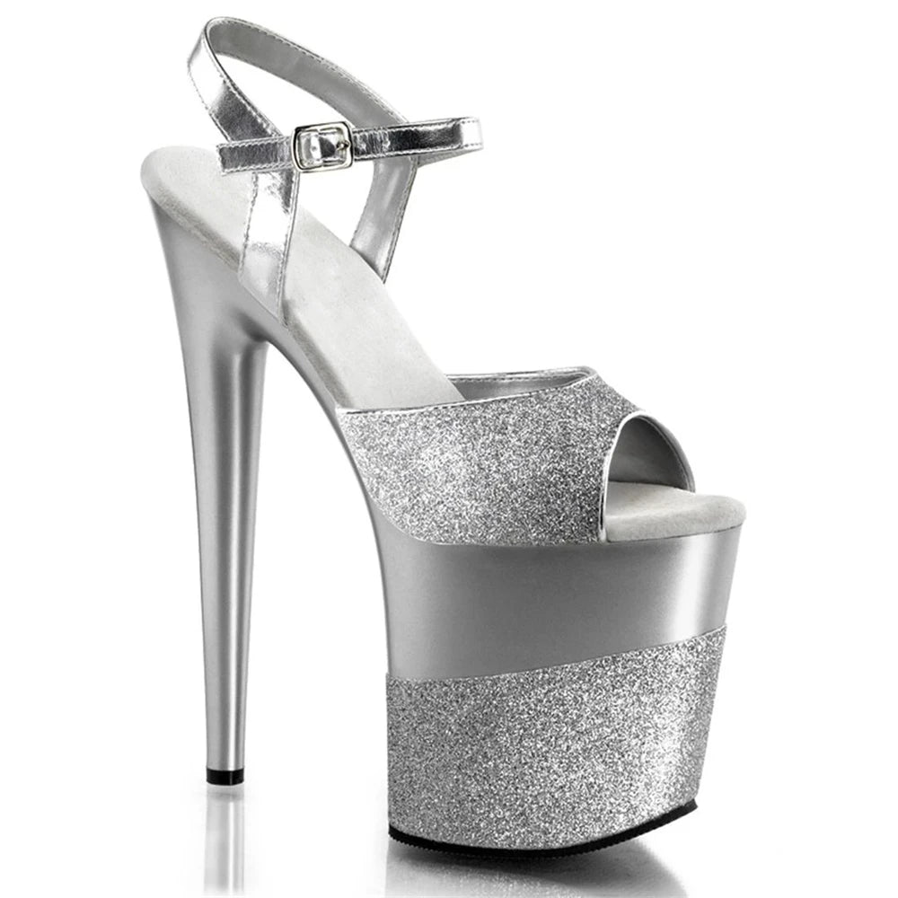 BBZAI New Pattern Pumps Superior Quality Super 20CM Thin High Heel Ladies Shoes Nightclub Sandals Waterproof Drop Shipping