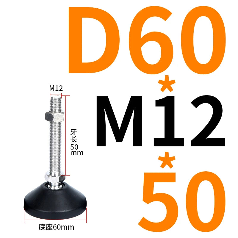 4pcs Adjustable Lathe Leg Thread Type Adjustable Levelling Feet Swivel Base Articulating Leveling legs Furniture Glide Pad