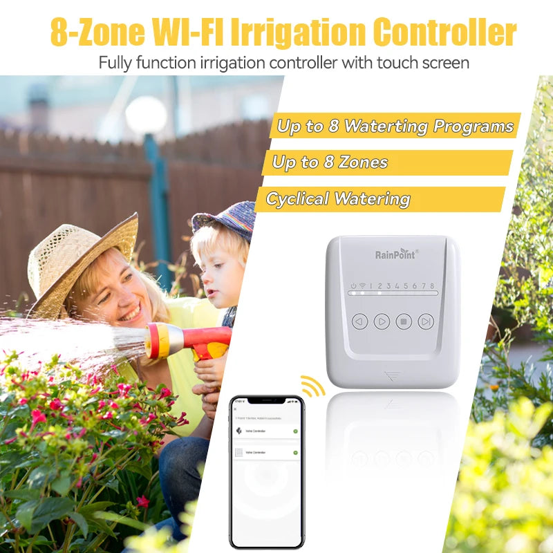 8 Zone Smart WiFi Sprinkler Controller