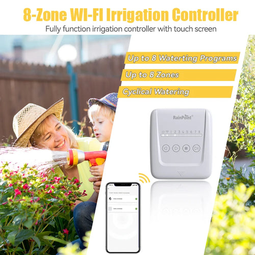 8 Zone Smart WiFi Sprinkler Controller