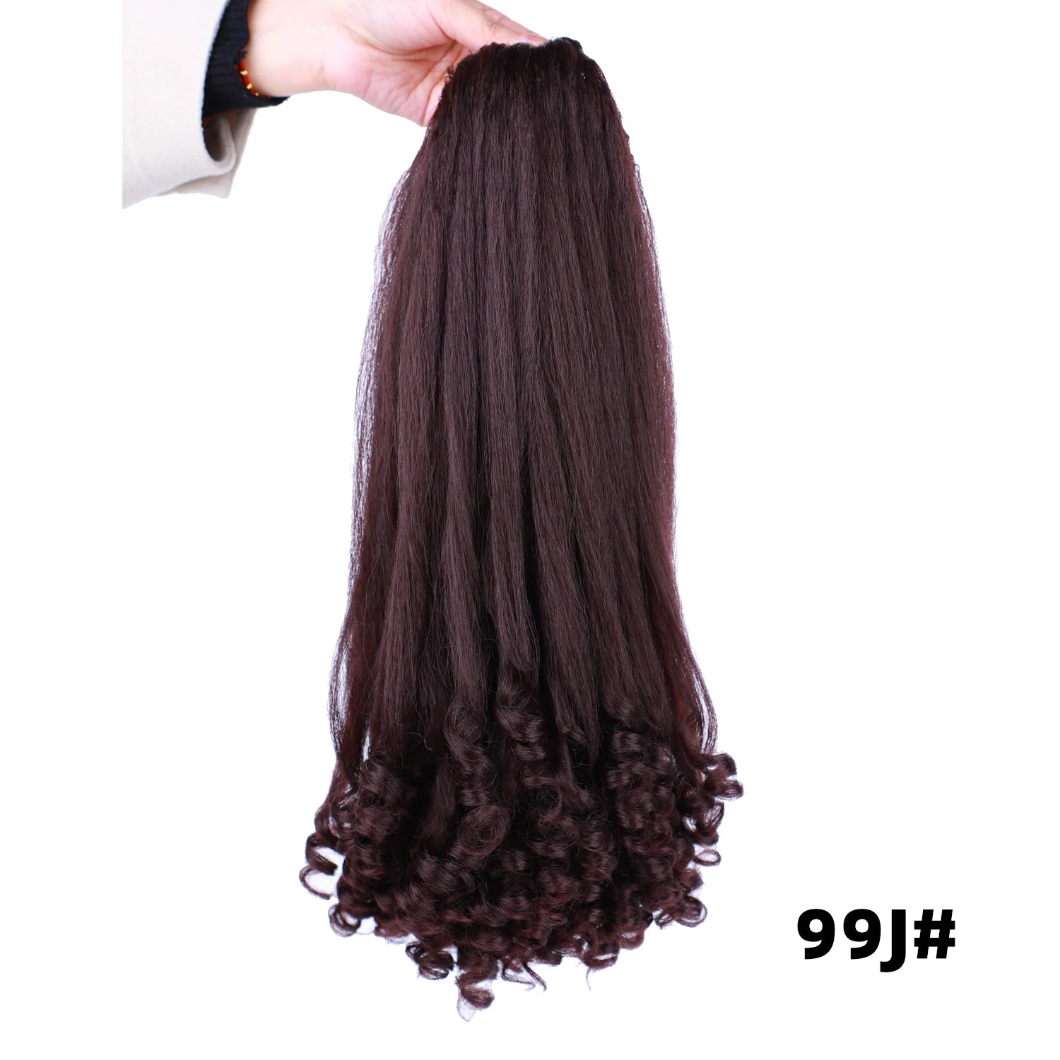 Lydia Tail Dancing Loose Curly Synthetic 20" Kinky Straight Hairpieces Two Plastic Comb Drawstring Ponytail Hair Extension Black