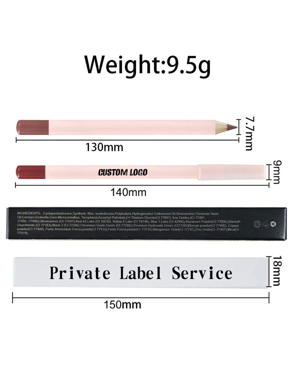 Private Label Pink Lip Liner Pencil Custom Logo Bulk 18-color Cosmetic Multi-functional Waterproof Pigment Lipstick Pen Makeup