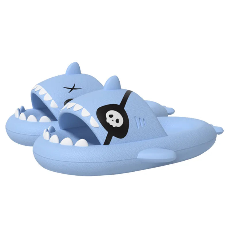 Goosecret Women Pirate Shark Sandals Non-Slips Slides Outdoor Cozy Beach Shoes Thick Sole Home Sandals Men Soft Bottom Slippers