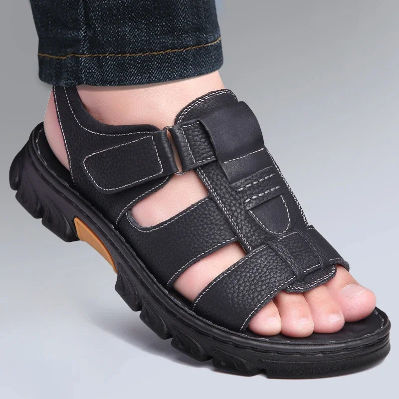 Men's Leather Beach Sandals Summer 2024