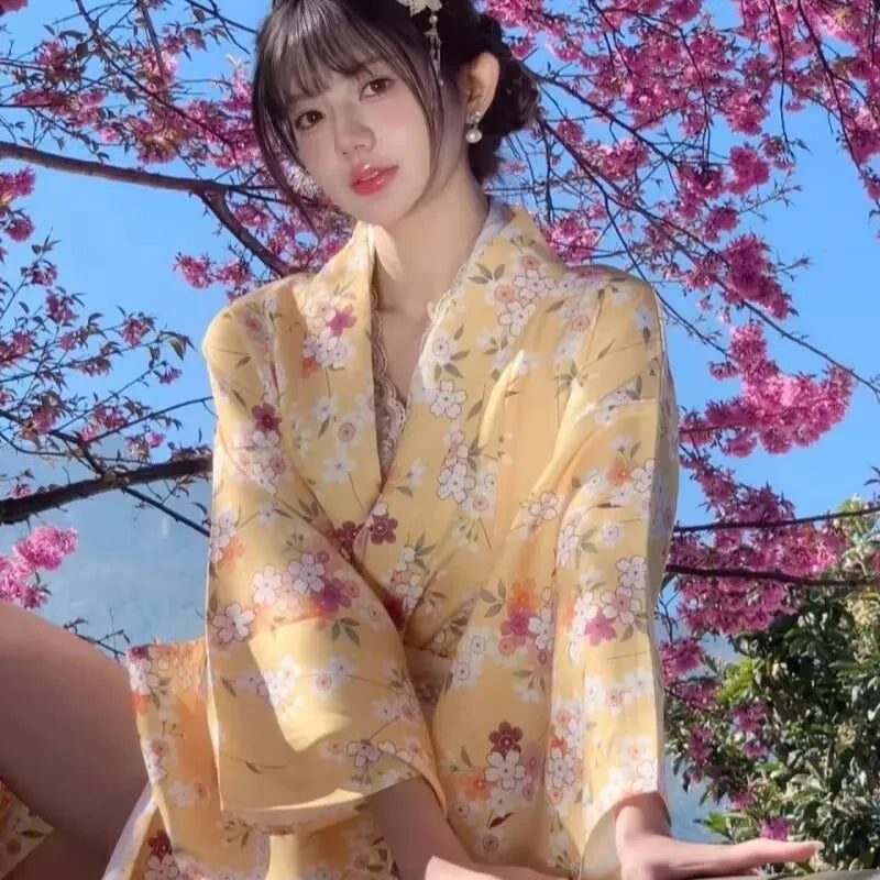 Kimono Women Japanese Traditional Yukata Haori Kimonos Cosplay Blouse Gown Female Summer Fashion Photography Clothes Party Dress
