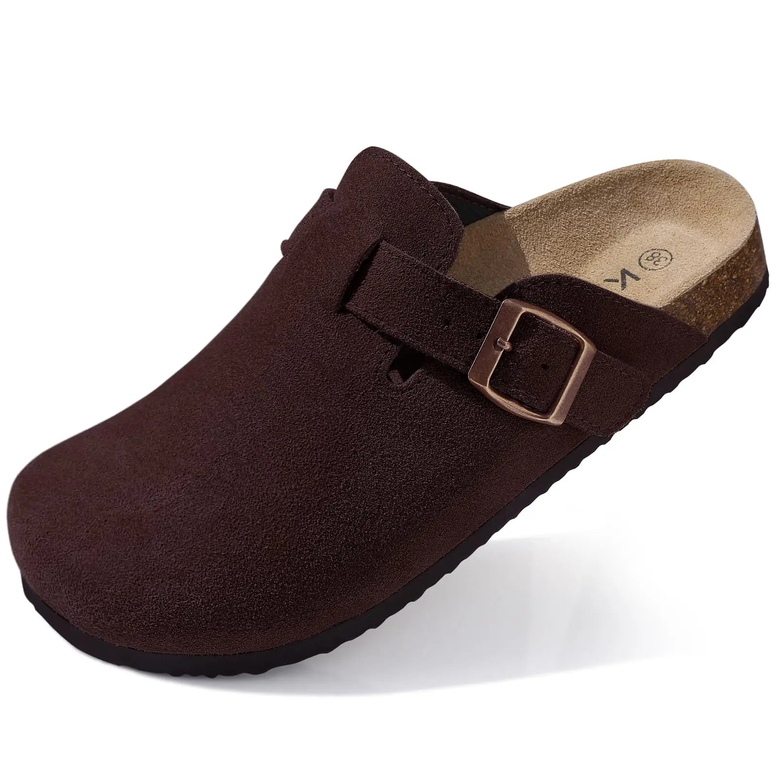 Kidmi Classic Cork Suede Slippers For Women Outdoor Cork Antiskid Men Mules New Women Cow Suede Clogs Shoes With Arch Support