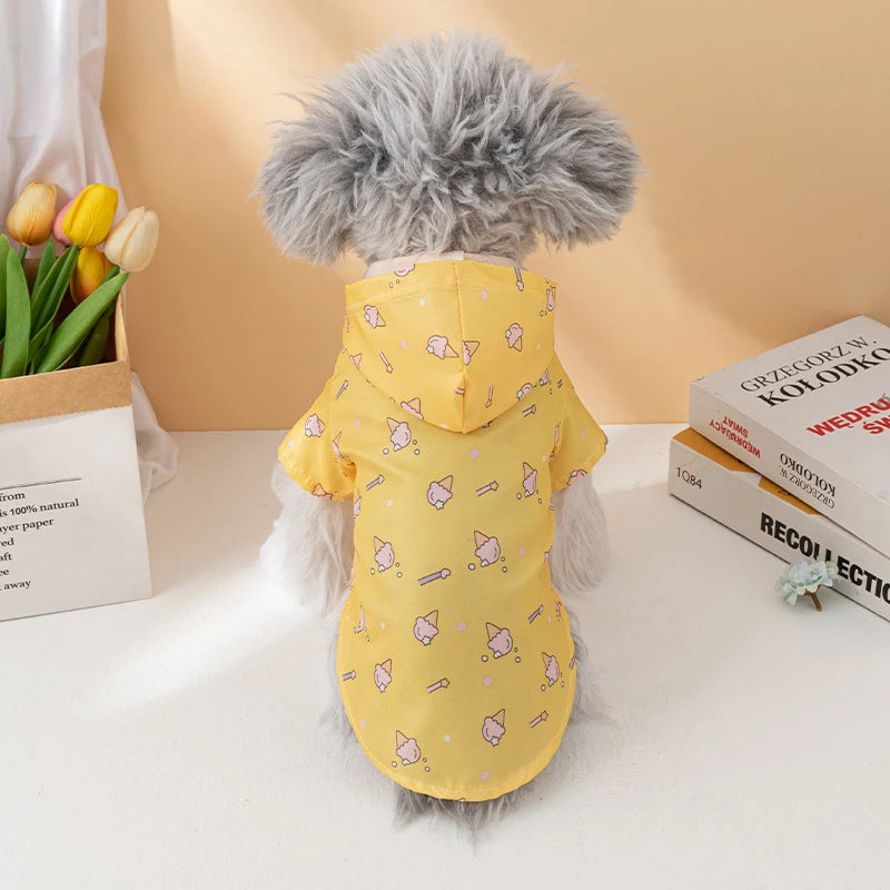 Dog Raincoat Summer Fashion Short Sleeve Dog Waterproof Clothes Puppy Coat Dog Raincoat Outdoor Coat Bichon Schnauzer Welsh