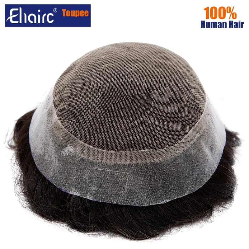 Australia Sale --Male Hair Prosthesis Men's Wig Lace and PU Breathable Toupee Men 6" Wigs For Men Natural Hairline Men's Wigs