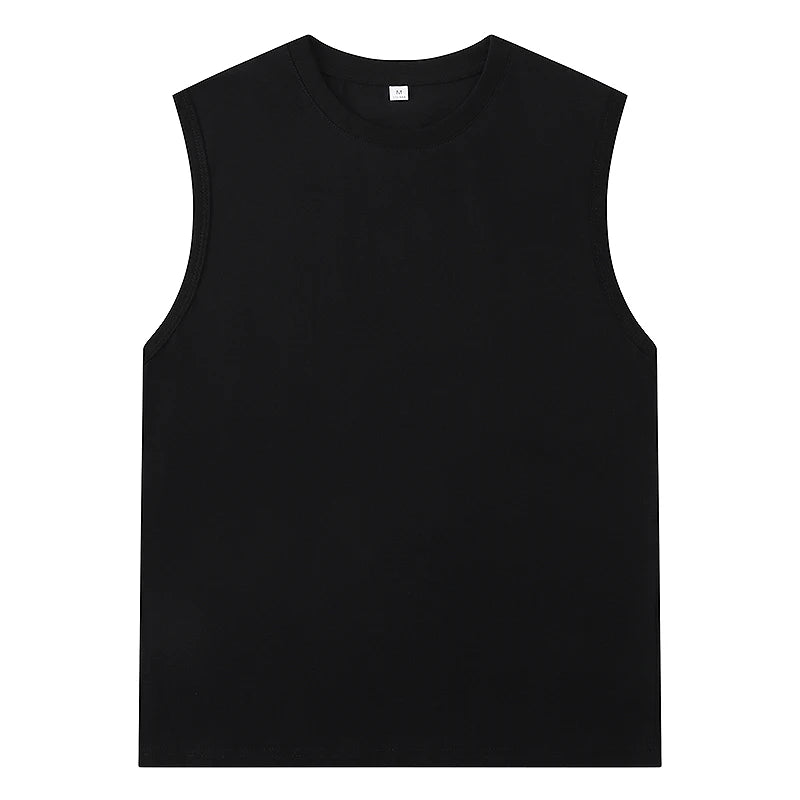 Cotton Men's Sleeveless Shirt Custom Logo Printing Name Gym Training Clothes DIY Vest