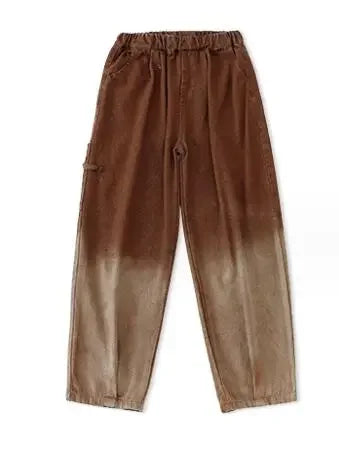 Sets Kids Showing Cool Tee Street Dance Child Jazz Costumes Boys Hip Hop Brown T-shirt Girls Loose Print Cargo Shorts Clothes