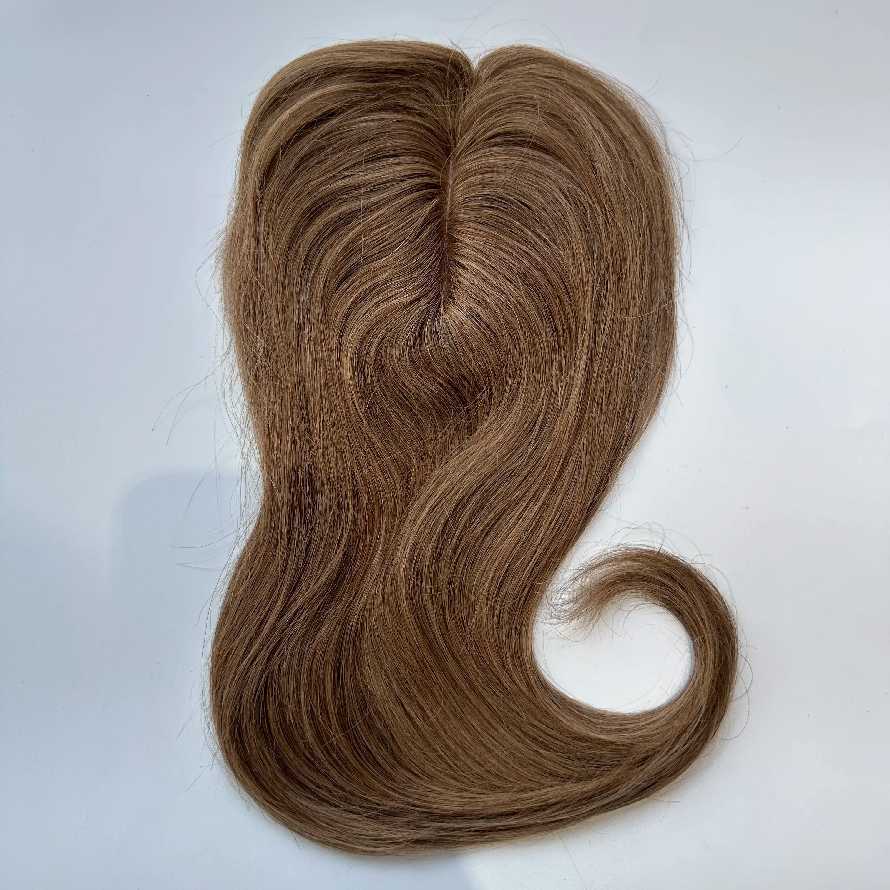 Human Hair Topper For Women Toppers With Bangs Clips In Hairpieces 100% Human Hair Wigs Natural Straight Hair Blonde Silk Base
