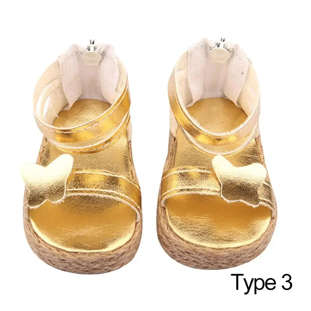 Fashion Fit 18Inch/43cm Change Clothes Game Mini Sandals Dollhouse Accessories Beach Slippers Doll Shoes