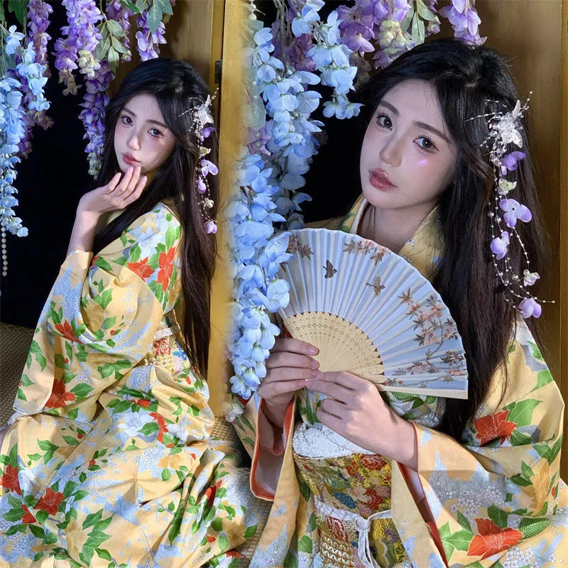 Kimono Women Japanese Traditional Yukata Haori Kimonos Cosplay Blouse Gown Female Summer Fashion Photography Clothes Party Dress