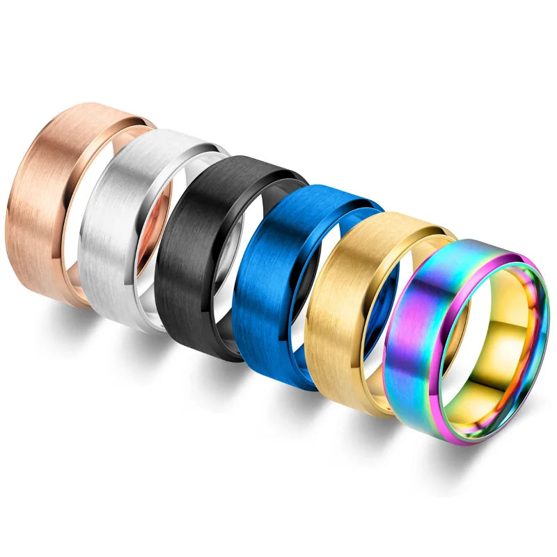 8mm Tungsten Wedding Band Ring Brushed