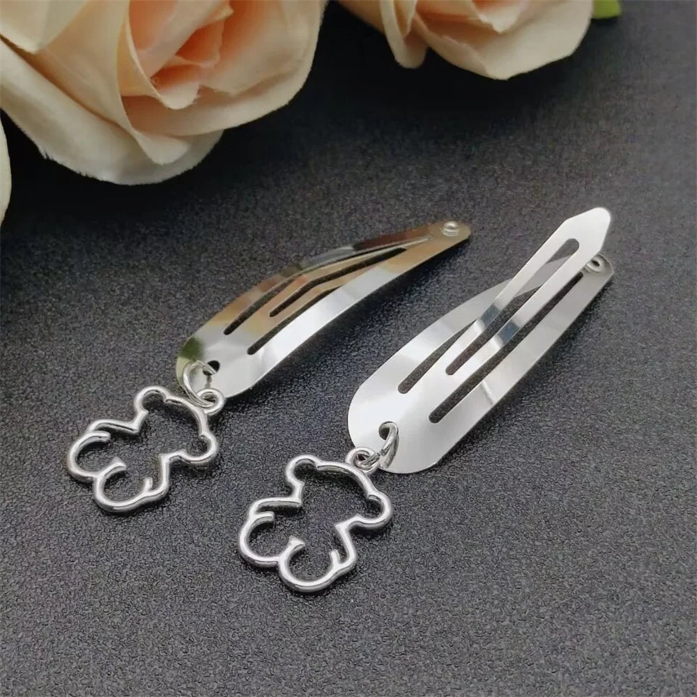 Fashion Metal Geometry Pendant Hair Clip Women's Love Butterfly Star Headwear Punk Girls' Hair Accessories Charm Jewelry Gift
