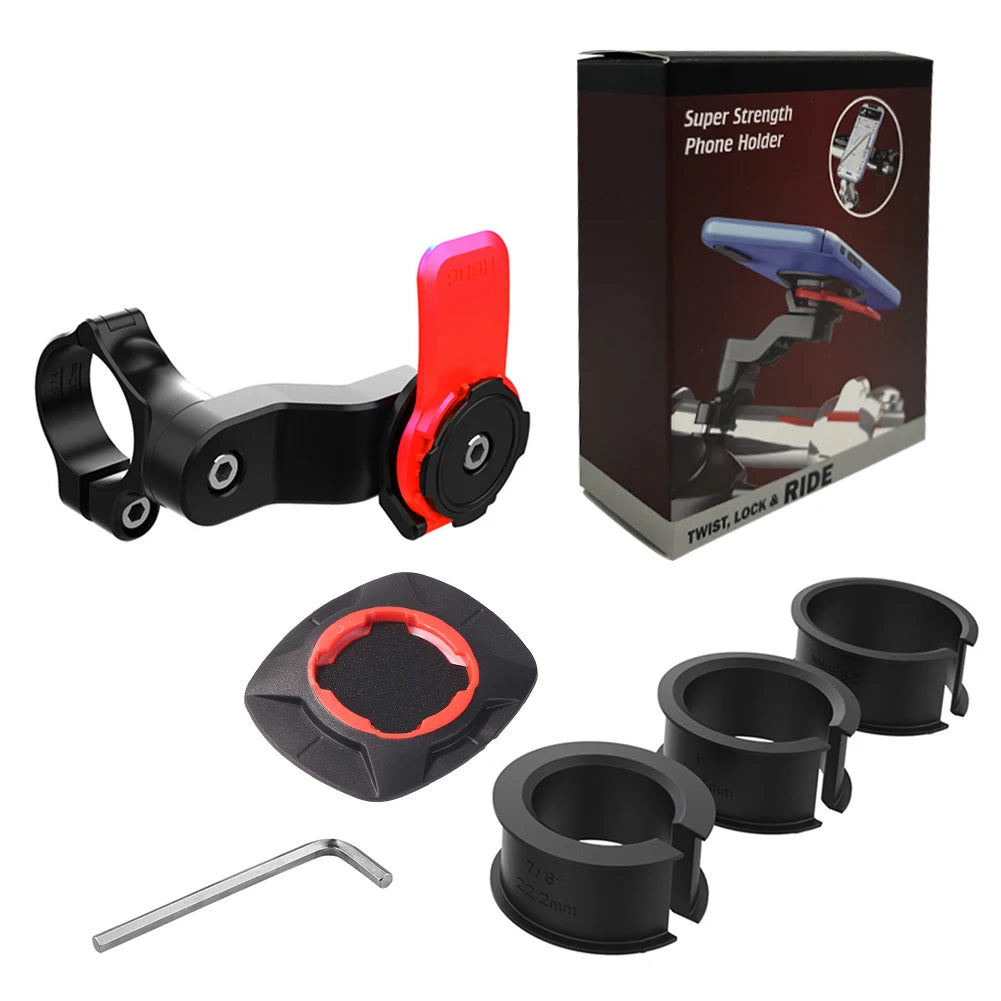 Motorcycle Bike Phone Holder Stand Bicycle Quad Lock Phone Holder Shock Absorber Bicycle Mobile Support Handlebar Mount Bracket