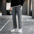 Plus Size Trousers Men's 2024 New M-8XL Ice Silk Pants Drawstring Feet Leisure Sports Running Fitness Harajuku Trousers