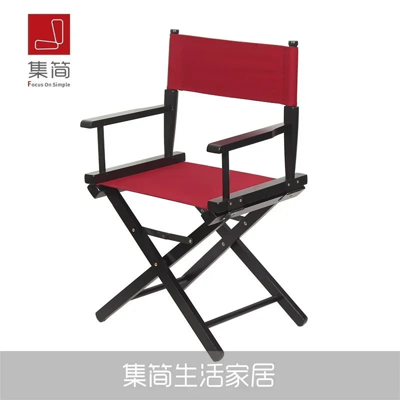 Versatile Solid Wood Director Chair Folding Canvas High Stool Multipurpose Office Chair Makeup Chair Portable Seat Comfortable