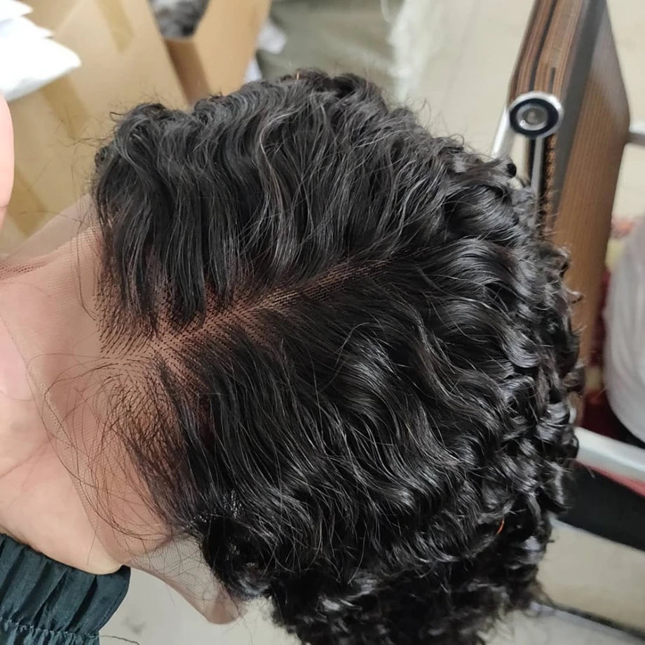 Short Curly Bob Lace Front Human Hair Wigs PrePluck With Baby Hair Brazilian Deep Wave Frontal Wig For Women Water Wave Lace Wig