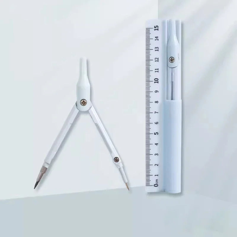3 in 1 Compass Ruler with Pencil Multifunctional Drawing Compass Math Geometry Tools Korean Stationery Kawaii Drafting Supplies