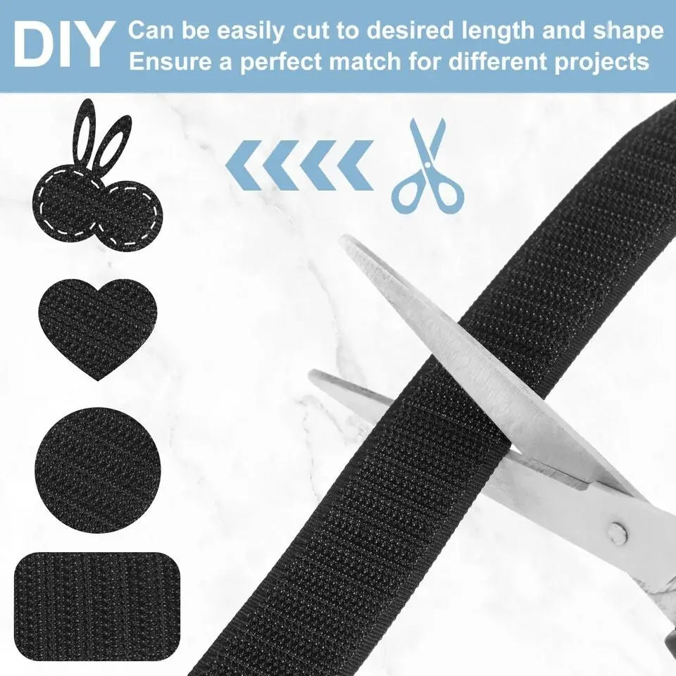 10M/Pair Hook and Loop Tape Nylon Heavy Duty Sticky Strips Reusable Fastener Roll Strips Sewing Adhesive Velcros Tape20-50mm