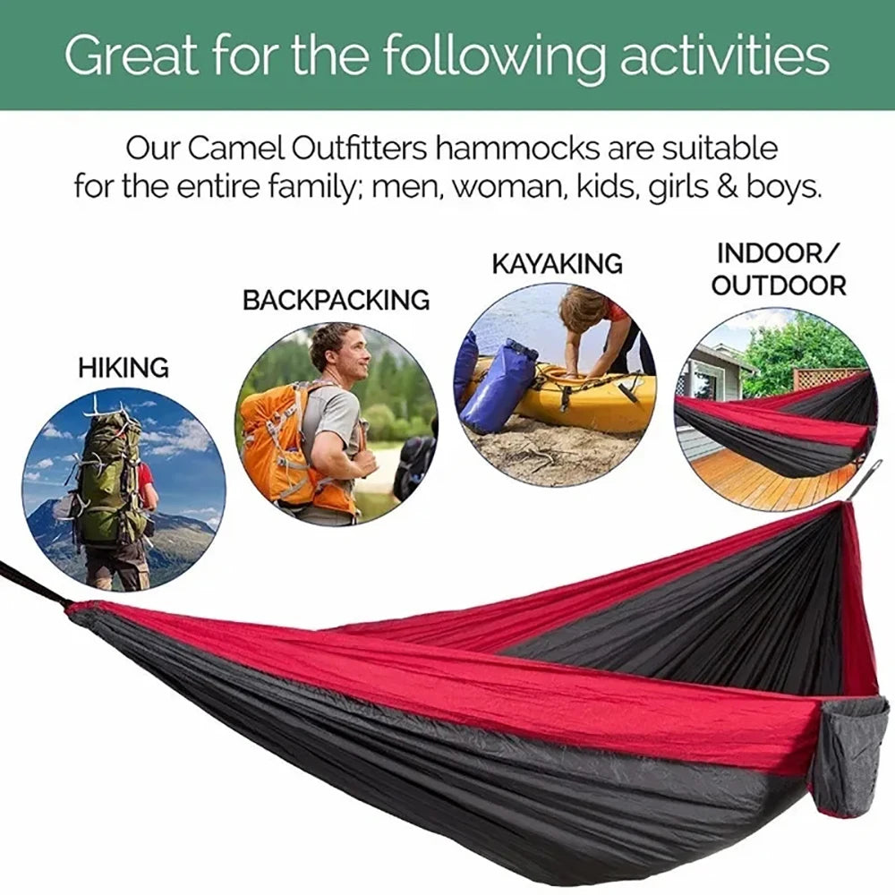 300x200cm Portable Camping Tourist Parachute Cloth Hammocks  Outdoor Garden Travel Sleeping Hanging Hammock Swing Nature Hike