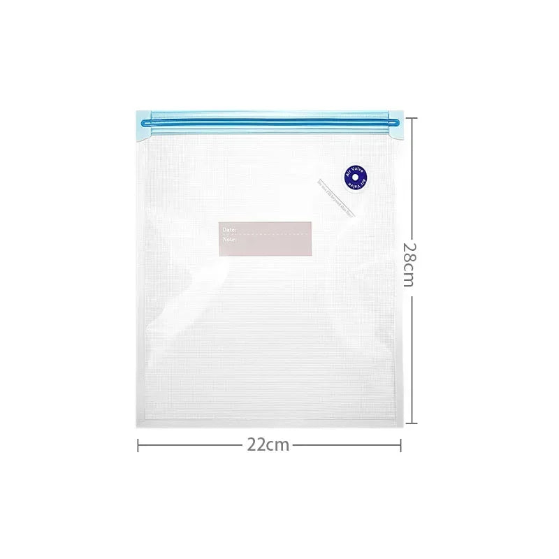 Vacuum Food Storage Zipper Bags Reusable BPA-Free Sous Vide Bags with Vacuum Hand Pump Fruit Meat Nut Vacuum Sealer Saver Bag