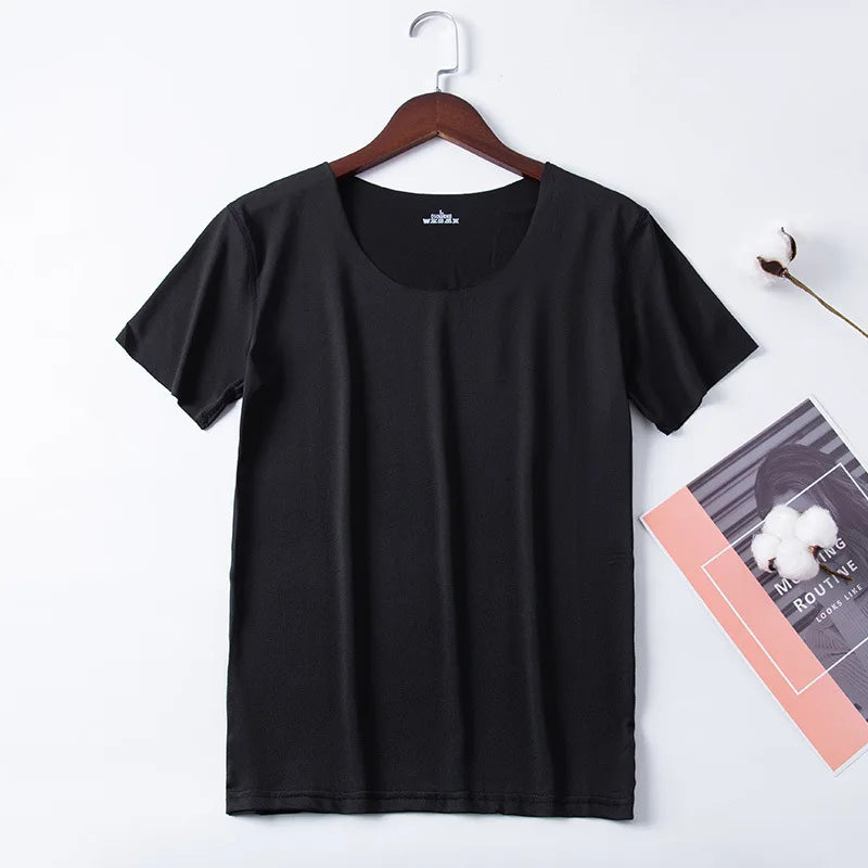 Women Ice Silk T-shirt Vest Y2k Tank Top