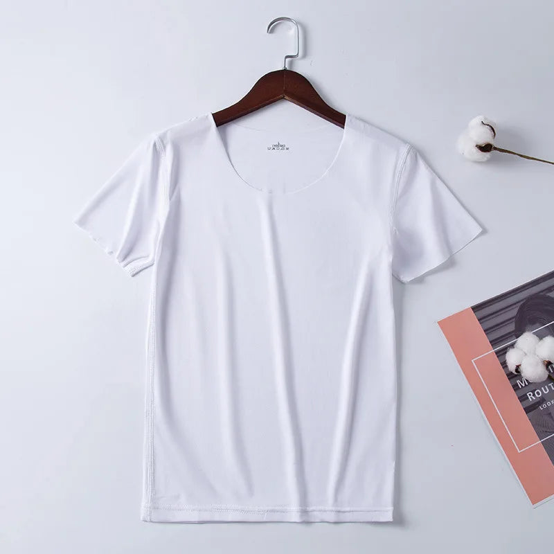 Women Ice Silk T-shirt Vest Y2k Tank Top
