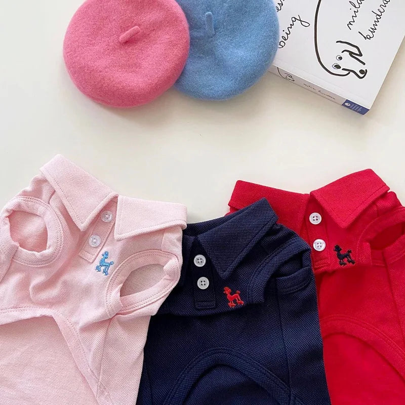 Polo Shirt for Small Medium Dogs Fashion Dog Clothes Cute Solid Puppy Pullover Summer Cool Cat Shirt Pet Sweatshirt Dog Costumes