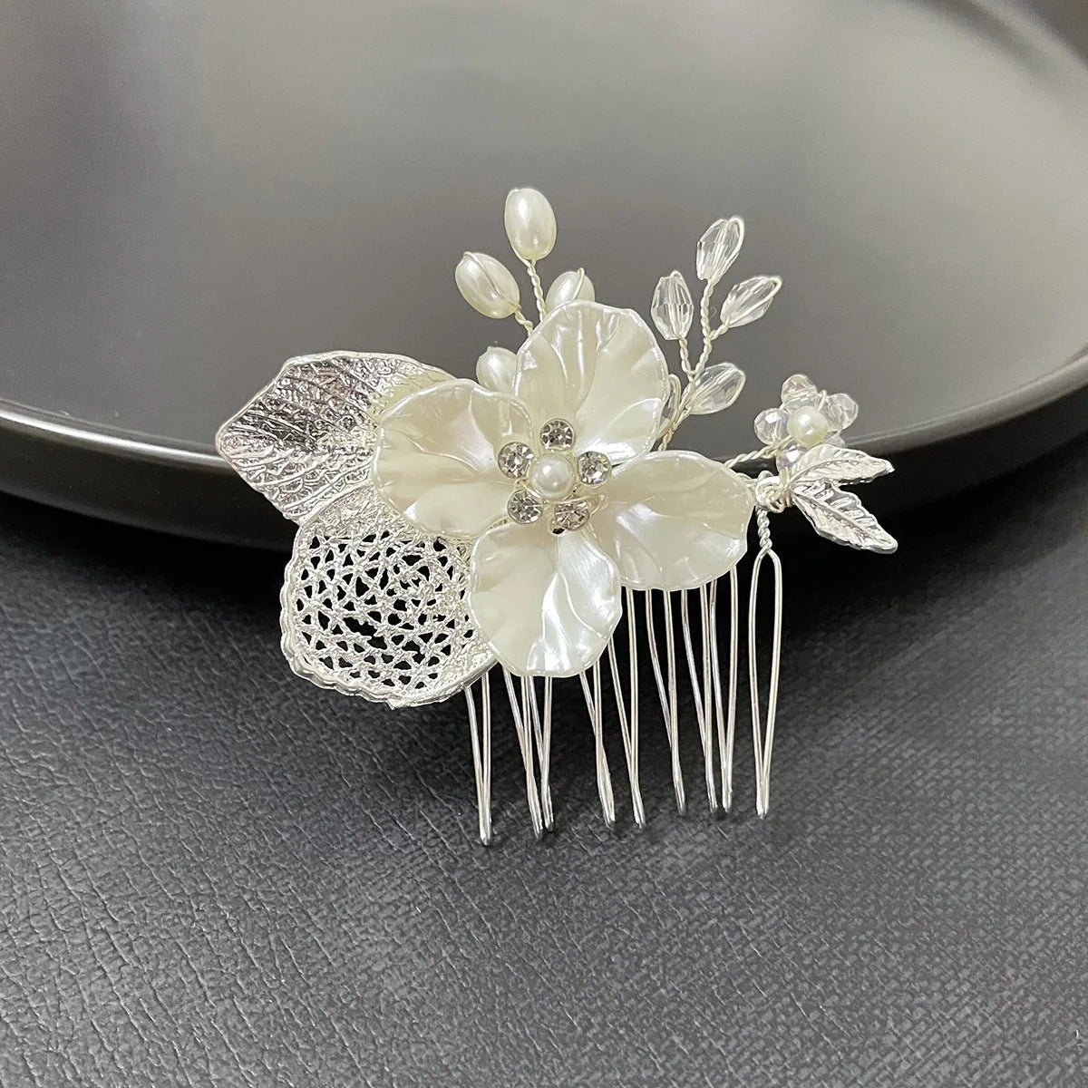 Bride Wedding Hair Comb Gold Flower Hairpin